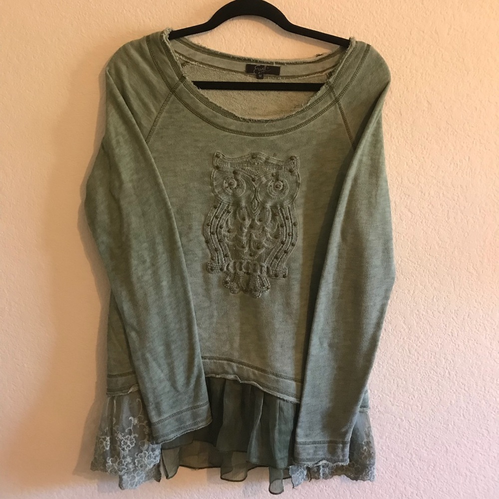 Earl Jean Olive Green Owl Tunic